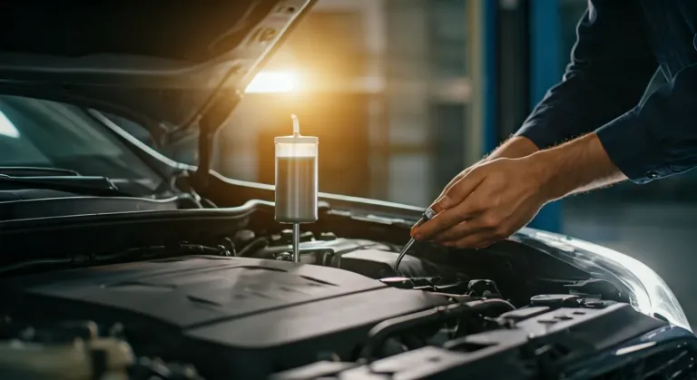 Técnico conferindo a temperatura e o nível do fluido do câmbio automático