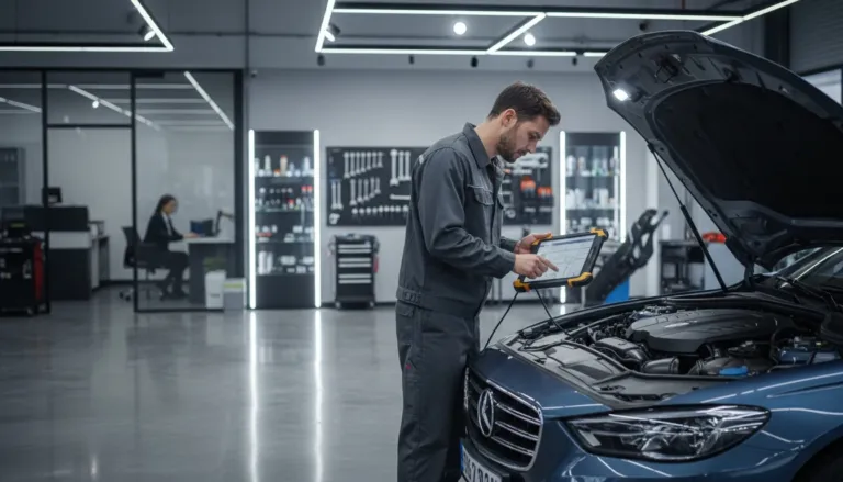 Mitos sobre carros importados: mecânico faz diagnóstico com scanner em carro importado