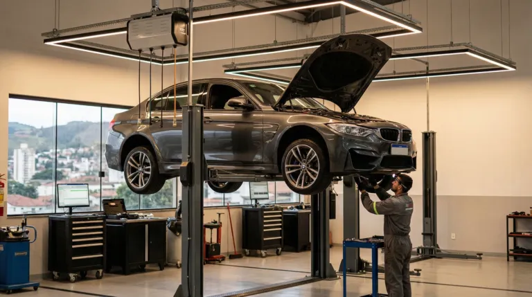 Oficina de importados em Lavras: mecânico faz diagnóstico com scanner em carro importado