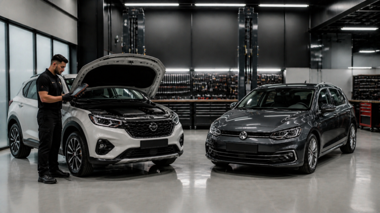Revisão do Nissan Kicks e VW Golf em Lavras MG com scanner e diagnóstico de câmbio CVT e DSG em oficina especializada