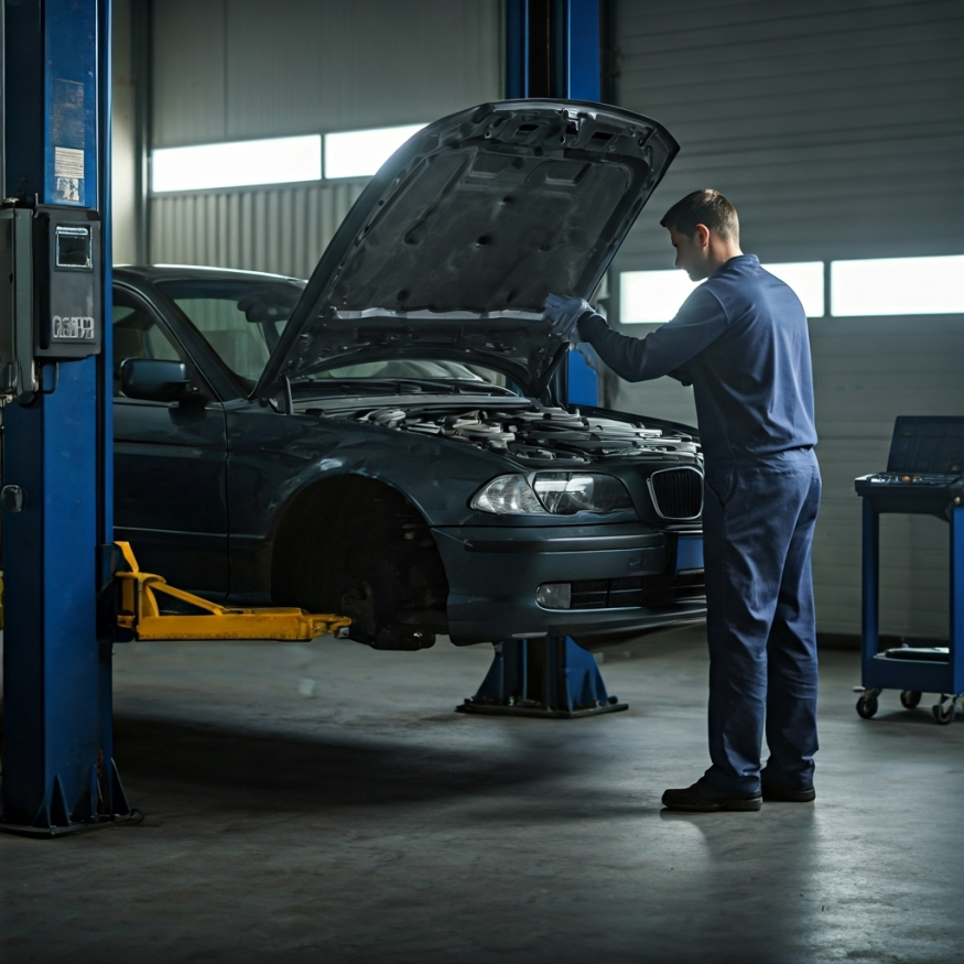 Mecanico fazendo uma reprogramação de módulos eletronicos automotivos de uma BMW